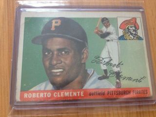 1955 Topps Roberto Clemente 164 Rc Rookie Crease And Tear