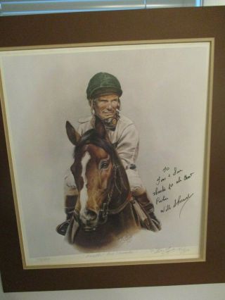 Fred Stone " Exceller " Bill Shoemaker Up,  Signed Print Limited Edition G115 Pf
