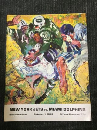 1967 York Jets Program - Vs Miami Dolphins - Leroy Neiman - Afl - Football