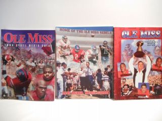 Vintage 1994,  95 & 96 Ole Miss Rebels Football Media Guides Dunn Tuberville