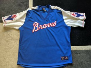 Vintage Atlanta Braves Throwback Pullover Jersey Made In The Usa Size 4x