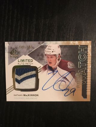 2013 - 14 Nathan Mackinnon Sp Authentic Future Watch Auto Patch Rookie Card /100