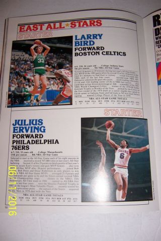 1984 NBA ALL STAR GAME Program JABBAR Larry Bird DR J ERVING Gervin MALONE Magic 3