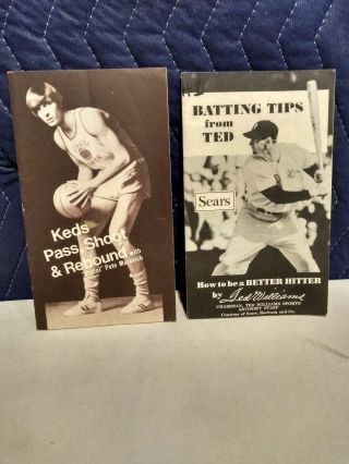 Vtg Sports Pamphlets Keds/uniroyal Pistol Pete Tips & Sears Ted Williams Tips