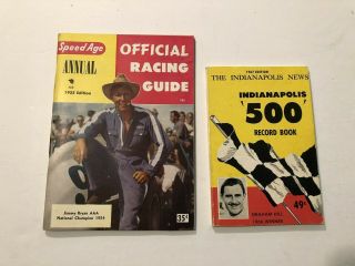 2 - Vintage Auto Racing Guide Books - Indy 500 & Nascar Lee Petty Much More