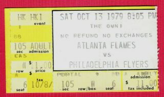 1979 Nhl Hockey Opening Day Ticket Stub - 10/13/79 - Flames/flyers