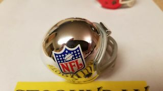 Riddell Pocket Pros Nfl Logo Silver Chrome Traditional Football Helmet Mini