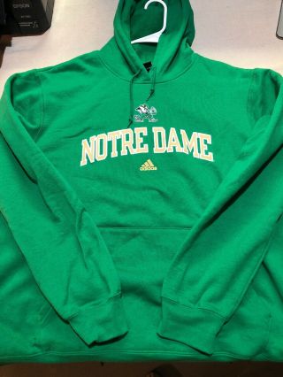 Ncaa Notre Dame Fighting Irish Adidas Men’s Hoodie Size Large Green