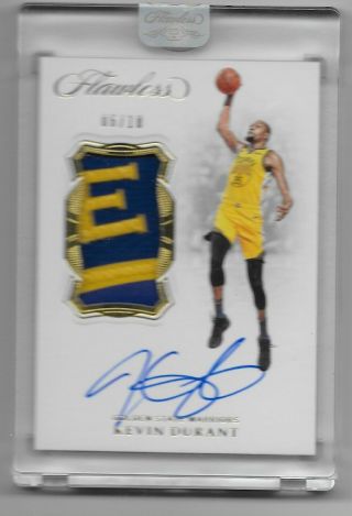 2018 - 19 Panini Flawless Gold Foil Auto Logo Patch Kevin Durant 6/10 Gs Warriors