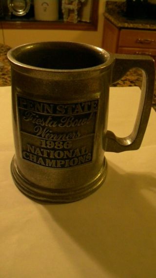 Penn State 1986 Champions Pewter Mug - Second National Championship