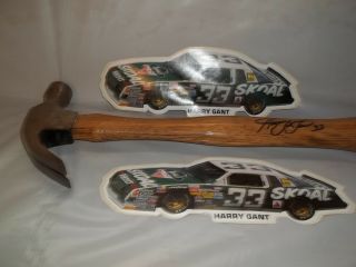 Harry Gant 33 Autographed Hammer And Stickers,  Hammerin Harry Gant
