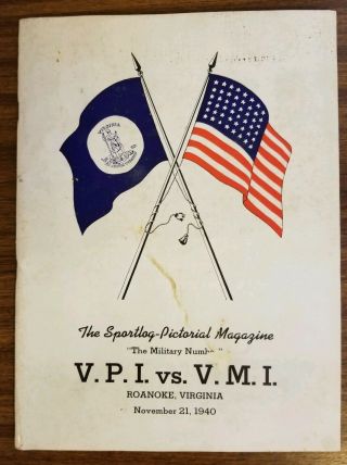 1940 Vmi Vs Vpi Virginia Tech Football Program