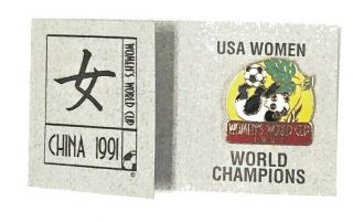 1991 Womens World Cup Soccer Panda Pin - Mounted – Extremely Rare