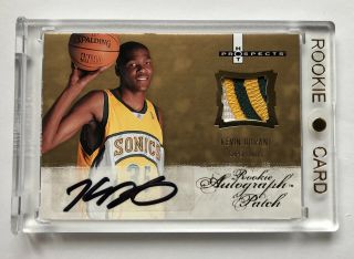 2007 - 08 Fleer Hot Prospects Kevin Durant Rc Patch Auto Awesome Shape