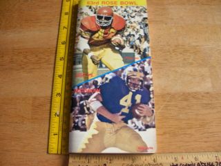 Usc Vs Michigan 1977 Rose Bowl Game Media Guide Ricky Bell Rob Lytle