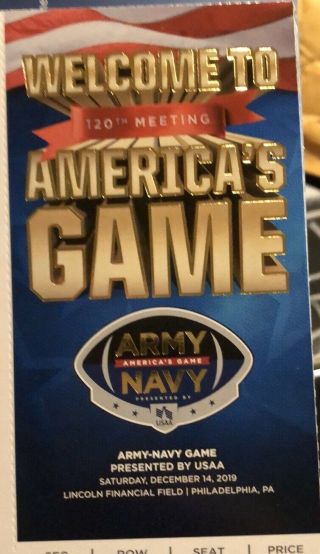 2019 Army Navy Football Game Ticket Stub Lincoln Financial Field Philadelphia