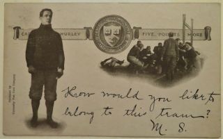 1905 University Postcard Football Captain Daniel Hurley Of Harvard Scarce