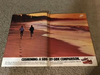 Vintage 1987 Nike Air Max Running Shoes Poster Print Ad 1980s " No Comparison "