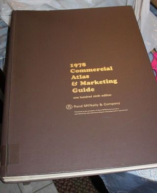 1978 Rand Mcnally Commercial Atlas And Marketing Guide Maps 109th Edition M