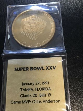 Bowl Coin: Xxv /1 - 27 - 91 Giants 20 Vs Bills 19 Mvp Ottis Anderson
