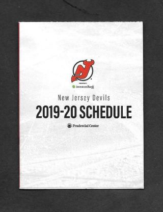 2019 - 20 Jersey Devils Hockey Pocket Schedule