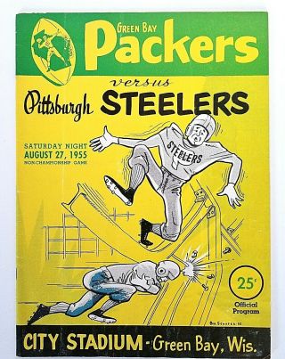 1955 Green Bay Packers Vs.  Pittsburgh Steelers Program,  City Stadium - Green Bay