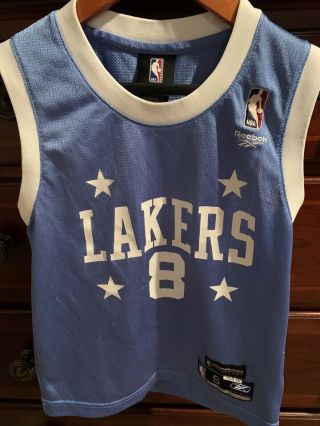 Vintage Los Angeles Lakers Kobe Bryant 8 Throwback 1959 - 60 Blue Jersey Youth Sma