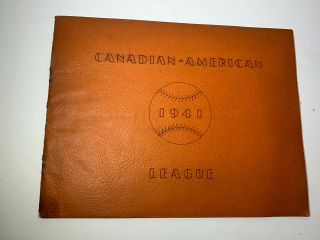 Vtg 1941 Canadian American Baseball League Stats Yearbook