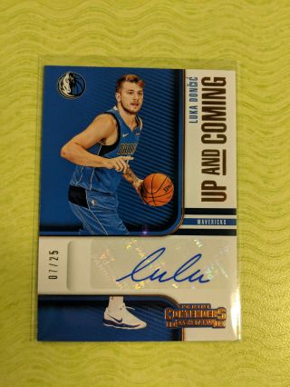 2018 - 19 Panini Contenders Luka Doncic Up And Coming Rc Auto 7/25