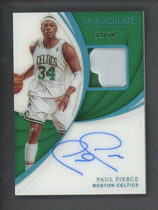 2018 - 19 Immaculate Paul Pierce Signed Auto Patch 31/34 Boston Celtics
