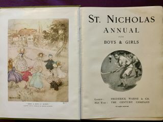 1912 St Nicholas Annual For Boys & Girls - 9 Plates By Arthur Rackham,  8 In Color
