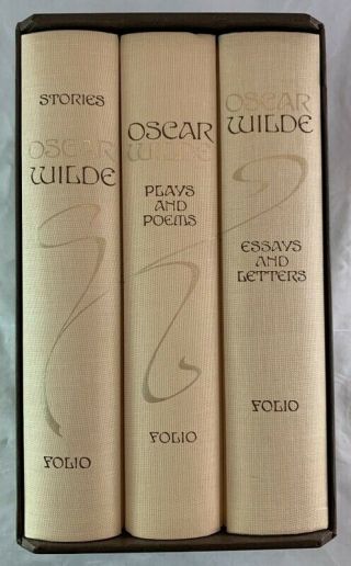 Folio Society 3v Box Set Oscar Wilde Stories Plays Poems Essays Letters
