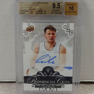 Bgs 9.  5 True Gem,  2019 Ud The National Prominent Cuts Luka Doncic Auto 4/30
