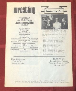 VINTAGE THE GRAPEVINE WRESTLING PROGRAM 1982,  RIC FLAIR NWA,  WWF,  WCW,  CWF 2