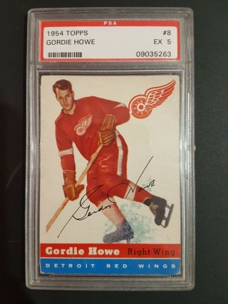 Gordie Howe 1954 Topps 8 Psa 5 Detroit Red Wings Hof Mr Hockey