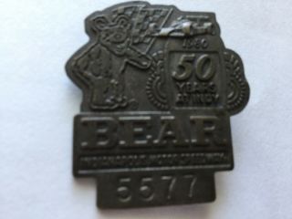 1980 Indy 500 Pit Pass Badge Pin Bear 50 Years At Indy