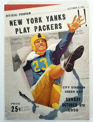 1950 Green Bay Packers Vs.  York Yanks Program,  City Stadium - Green Bay