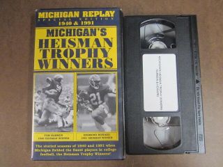 University Of Michigan Football - Heisman Trophy Winners 1940 & 1991 - Vhs Tape