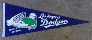 Vintage La Los Angeles Dodgers Stadium 30 " Felt Pennant - Mlb Baseball