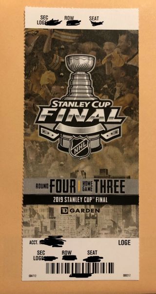 2019 Nhl Stanley Cup Final Boston Bruins St Louis Blues Game 5 Ticket Stub 6/1