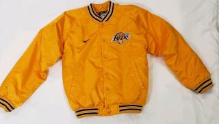 Nike Team Kids Los Angeles Lakers Yellow Vintage Jacket Size M 12/14
