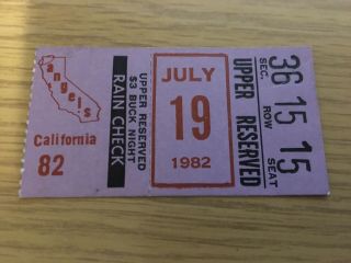 Baltimore Orioles - Angels July 19 1982 Ticket Stub Cal Ripken Streak Gm 43