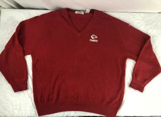 Vtg Kansas City Chiefs Sweater Xxl 90’s Red Nfl Antigua Knit