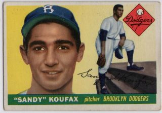 1955 Topps 123 Sandy Koufax Vg - Ex Brooklyn Dodgers Rookie Rc Hall Of Fame