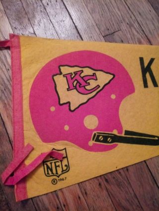 Vintage Kansas City Chiefs Pennant Circa 1967 - NFL Football 2
