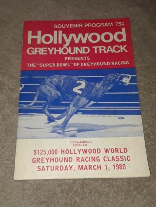 Hollywood Greyhound Track Souvenir Program 1980 History Betting Racing Florida