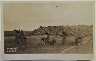 Circa 1910 University Of Missouri Vs.  Kansas Football Action Real Photo Postcard