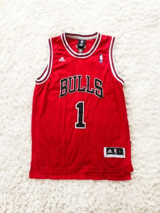 Men’s Nba Chicago Bulls Derrick Rose 1 Adidas Jersey Small Authentic Red