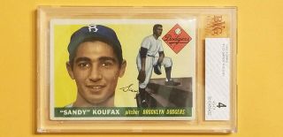 1955 Topps 123 Sandy Koufax Rc Bvg 4 Brooklyn Dodgers Rookie Card Hof
