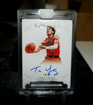 2018 - 19 Panini Flawless Rc Rookie Trae Young Auto 18/25 - Hawks Encased Sp